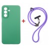 Комплект для Samsung Galaxy A17 панель + ремінець cross-body DENGOS (Mint+Purple) (DG-KM-CCRB-25)