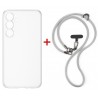 Комплект для Samsung Galaxy S25 FE панель + ремінець cross-body DENGOS (Clear+Grey) (DG-KM-CCRB-26)