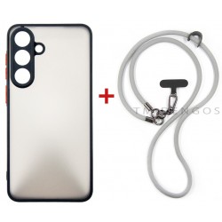 Комплект для Samsung Galaxy S25 FE панель + ремінець cross-body DENGOS (Black+Grey) (DG-KM-CCRB-28)