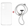 Комплект для Motorola G06/G06 Power панель + ремінець cross-body DENGOS (Clear+Grey) (DG-KM-CCRB-26)