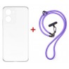 Комплект для Motorola G06/G06 Power панель + ремінець cross-body DENGOS (Clear+Purple) (DG-KM-CCRB-30)