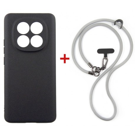 Комплект для Xiaomi Redmi Note 15 панель + ремінець cross-body DENGOS (Black+Grey) (DG-KM-CCRB-33)