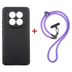 Комплект для Xiaomi Redmi Note 15 панель + ремінець cross-body DENGOS (Black+Purple) (DG-KM-CCRB-34)