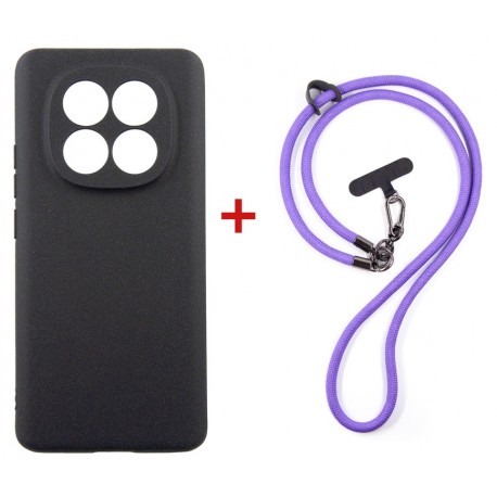 Комплект для Xiaomi Redmi Note 15 панель + ремінець cross-body DENGOS (Black+Purple) (DG-KM-CCRB-34)