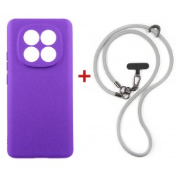 Комплект для Xiaomi Redmi Note 15 панель + ремінець cross-body DENGOS (Purple+Grey) (DG-KM-CCRB-35)