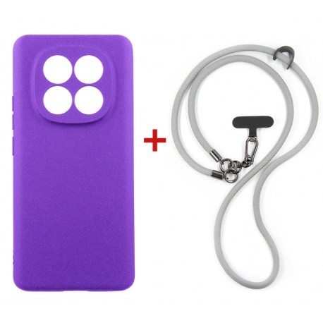 Комплект для Xiaomi Redmi Note 15 панель + ремінець cross-body DENGOS (Purple+Grey) (DG-KM-CCRB-35)