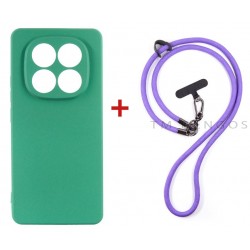 Комплект для Xiaomi Redmi Note 15 Pro 4G панель + ремінець cross-body DENGOS (Mint+Purple) (DG-KM-CCRB-40)