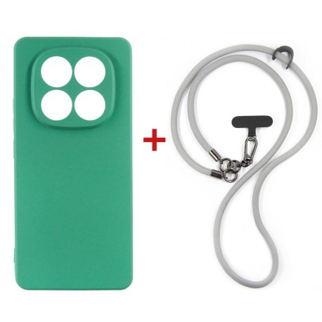 Комплект для Xiaomi Redmi Note 15 Pro 4G панель + ремінець cross-body DENGOS (Mint+Grey) (DG-KM-CCRB-39)