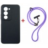 Комплект для Xiaomi Redmi 15 панель + ремінець cross-body DENGOS (Black+Purple) (DG-KM-CCRB-44)
