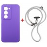Комплект для Xiaomi Redmi 15 панель + ремінець cross-body DENGOS (Purple+Grey) (DG-KM-CCRB-45)