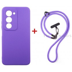 Комплект для Xiaomi Redmi 15 панель + ремінець cross-body DENGOS (Purple+Purple) (DG-KM-CCRB-46)
