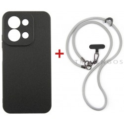 Комплект для Xiaomi Redmi 15C панель + ремінець cross-body DENGOS (Black+Grey) (DG-KM-CCRB-47)
