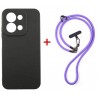 Комплект для Xiaomi Redmi 15C панель + ремінець cross-body DENGOS (Black+Purple) (DG-KM-CCRB-48)