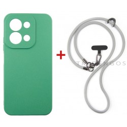 Комплект для Xiaomi Redmi 15C панель + ремінець cross-body DENGOS (Mint+Grey) (DG-KM-CCRB-49)