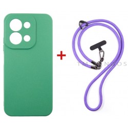 Комплект для Xiaomi Redmi 15C панель + ремінець cross-body DENGOS (Mint+Purple) (DG-KM-CCRB-50)