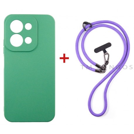 Комплект для Xiaomi Redmi 15C панель + ремінець cross-body DENGOS (Mint+Purple) (DG-KM-CCRB-50)