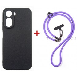 Комплект для Xiaomi Redmi A7 Pro панель + ремінець cross-body DENGOS (Black+Purple) (DG-KM-CCRB-52)