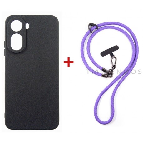 Комплект для Xiaomi Redmi A7 Pro панель + ремінець cross-body DENGOS (Black+Purple) (DG-KM-CCRB-52)