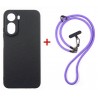 Комплект для Xiaomi Redmi A7 Pro панель + ремінець cross-body DENGOS (Black+Purple) (DG-KM-CCRB-52)