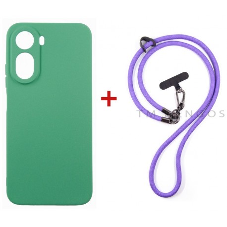 Комплект для Xiaomi Redmi A7 Pro панель + ремінець cross-body DENGOS (Mint+Purple) (DG-KM-CCRB-54)