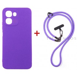 Комплект для OPPO A6x/A6k 4g панель + ремінець cross-body DENGOS (Purple+Purple) (DG-KM-CCRB-59)