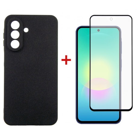 Комплект для Samsung Galaxy A27 панель Carbon + скло DENGOS (Black) (DG-KM-205)