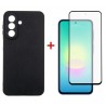 Комплект для Samsung Galaxy A27 панель Carbon + скло DENGOS (Black) (DG-KM-205)