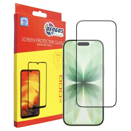 Захисне скло DENGOS Super-D Full Glue для iPhone 17 (black)