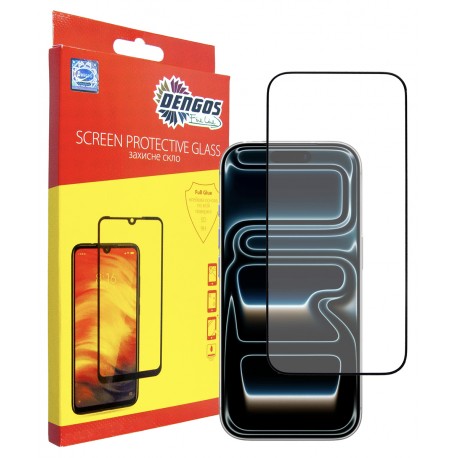 Захисне скло DENGOS Super-D Full Glue для iPhone 17 Pro (black)