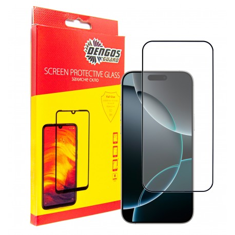 Захисне скло DENGOS Super-D Full Glue для iPhone 18 Pro (black)