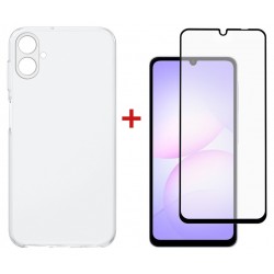 Комплект для Samsung Galaxy A08/A08s/A07 панель TPU + скло DENGOS (Clear) (DG-KM-207)