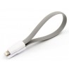 Кабель заряду та синхронізації USB 2.0, lightning (плаский, сірий, 22 см)