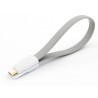 Кабель заряду та синхронізації USB 2.0, micro-USB (плаский, сірий, 22 см)
