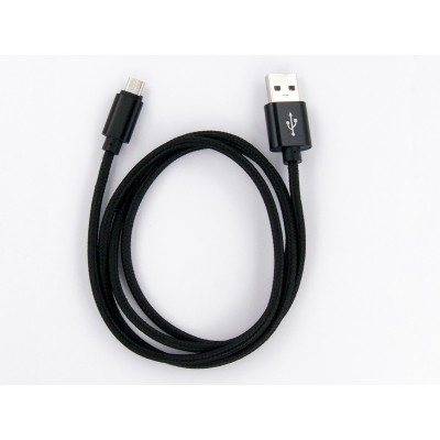 Кабель заряда и синхронизации Micro USB (в оплете, черний, 100см)
