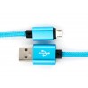 Кабель заряда и синхронизации Micro USB (в оплете, голубой, 100см)