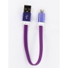 Кабель заряду та синхронізації USB 2.0, micro-USB (плаский, зелений, 20 см)
