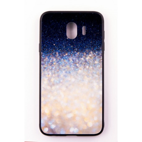 Чехол-панель Dengos (Back Cover) "Glam" для Samsung Galaxy J4 2018 (J400), бело-синий калейдоскоп