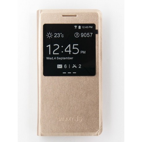 Чехол-книжка DENGOS (Flipp-Book Call ID) для Samsung Galaxy J5 (J500H), золотистый