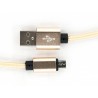 Кабель заряда и синхронизации Micro USB (в оплете, золото, 100см)