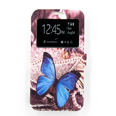Чехол для мобільного телефону (flipp-Book Call ID) Samsung Galaxy J3 2016 (J320), "Синяя бабочка"