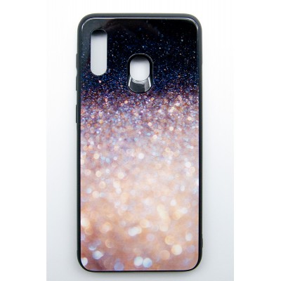 Чехол-панель Dengos (Back Cover) "Glam" для Samsung Galaxy A30, бело-черный калейдоскоп