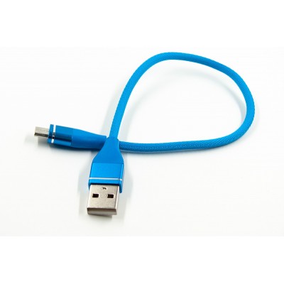 Кабель DENGOS заряду та синхронизації Micro USB, 0.2м (NTK-M-SHRT-SET-BLUE)