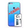 Комплект панель FINE LINE "Mirror" для Huawei Y6 Prime 2018, Lighting Blue + Захисне скло для Huawei Y6 Prime 2018