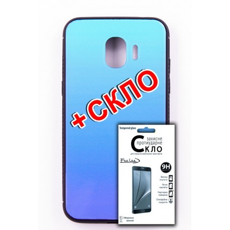 Комплект панель FINE LINE Mirror для Samsung Galaxy J2 2018 Lighting Blue + Захисне скло для Samsung Galaxy J2 2018