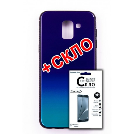 Комплект панель FINE LINE Mirror для Samsung Galaxy J2 2018 (J250) violet + Захисне скло для Samsung Galaxy J2 2018