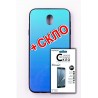 Комплект панель FINE LINE Mirror для Samsung Galaxy J7 2017 (J730) Lighting Blue+Защитное стекло для Samsung Galaxy J7 2017