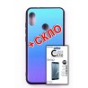 Комплект панель FINE LINE "Mirror" для Xiaomi Redmi 6 Pro,Lighting Blue +Защитное стекло для Xiaomi Redmi 6 Pro