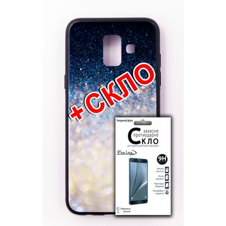 Чохол-панель FINE LINE (Back Cover) "Glam" для Samsung Galaxy A6 2018 (A600), біло-синій калейдоскоп