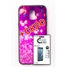 Комплект панель FINE LINE "Glam" для Samsung Galaxy A6 2018 , фиолетовый калейдоскоп,Защитное стекло для Samsung Galaxy A6 2018