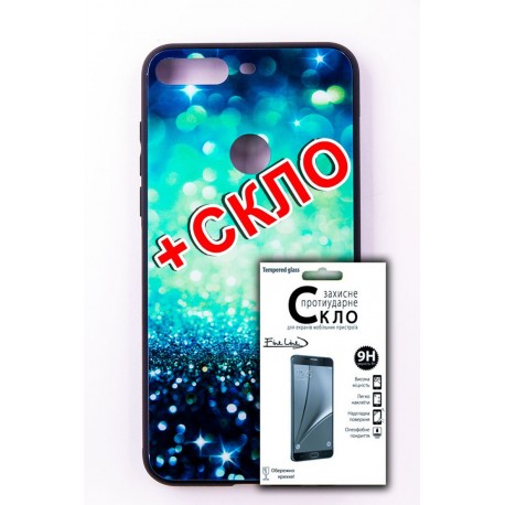 Чохол-панель FINE LINE (Back Cover) "Glam" для Huawei Y7 Prime 2018, блакитно-м'ятний калейдоскоп